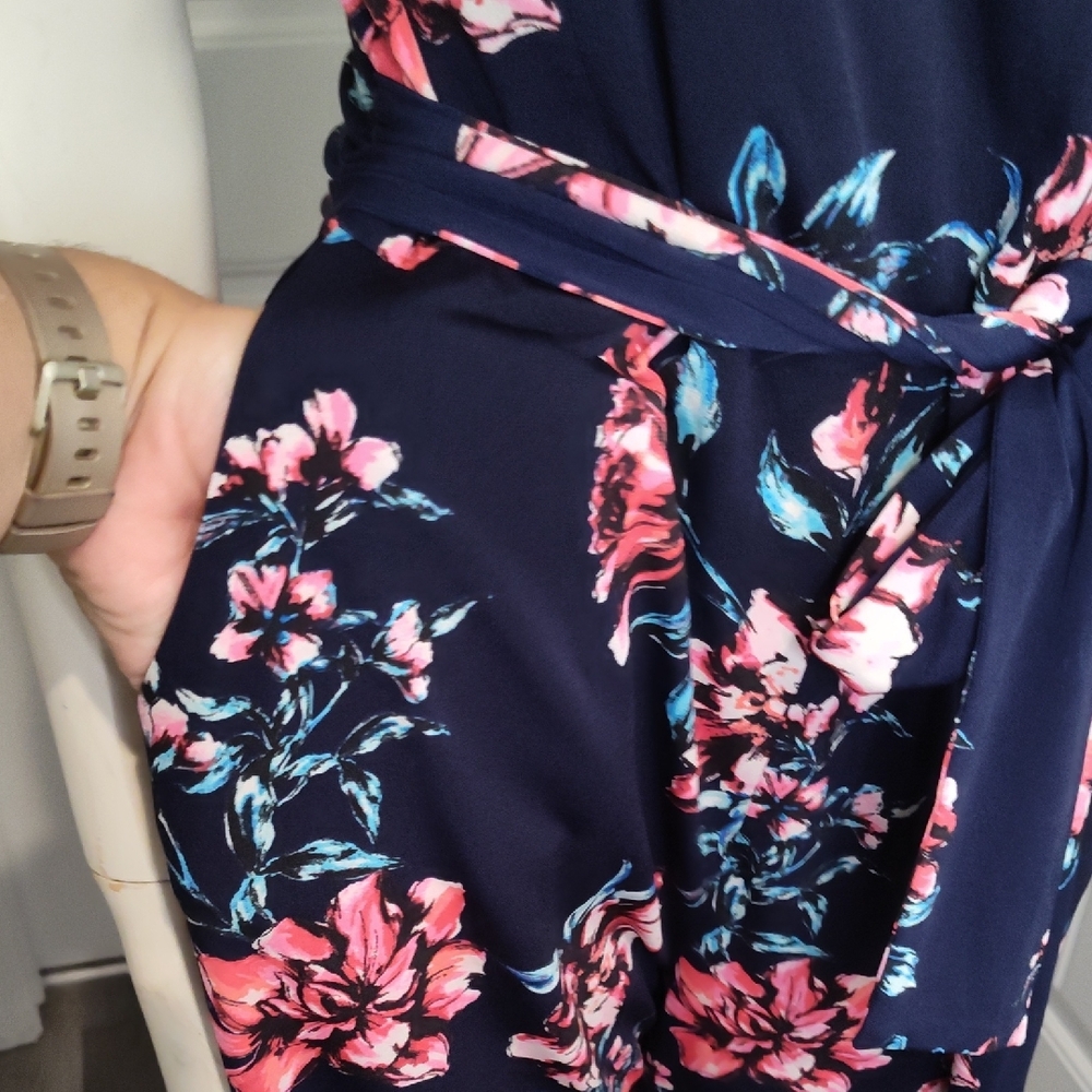 Tahari Floral Sleeveless Jumpsuit - Picture 6 of 13